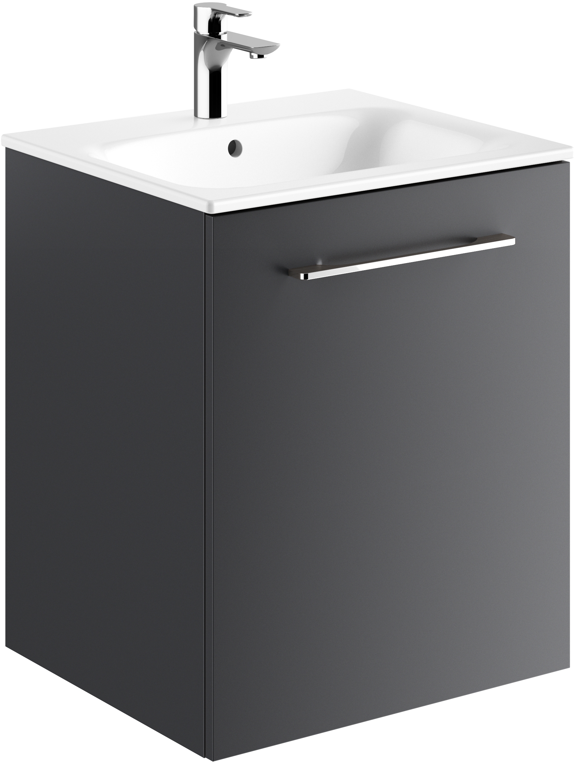 Geberit Selnova Square lavabo avec meuble 55 cm graphite 501.249.00.1