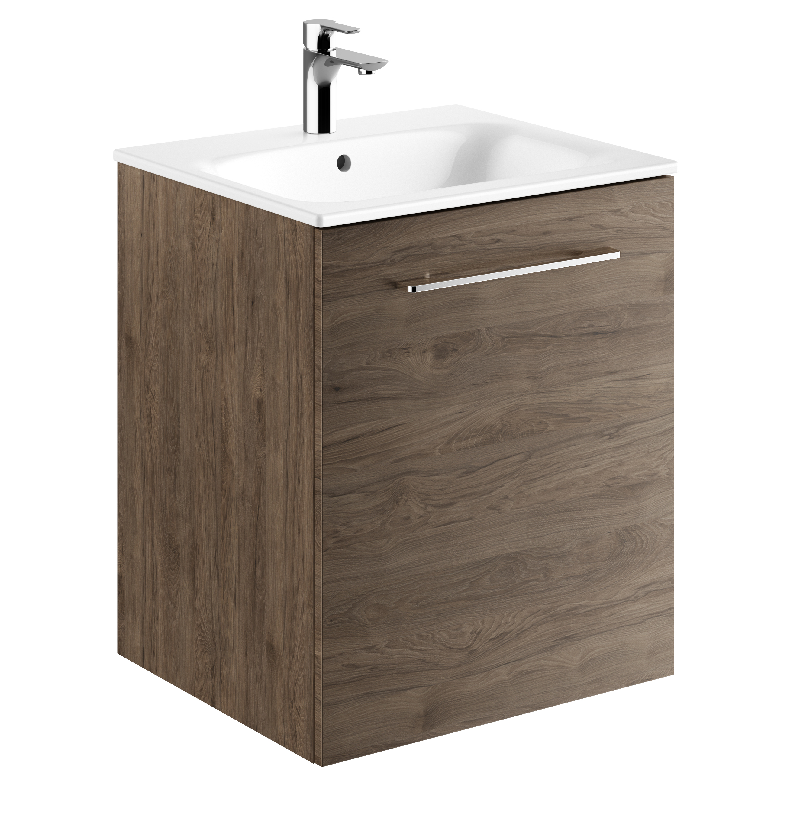 Geberit Selnova Square lavabo avec meuble 55 cm noyer 501.250.00.1