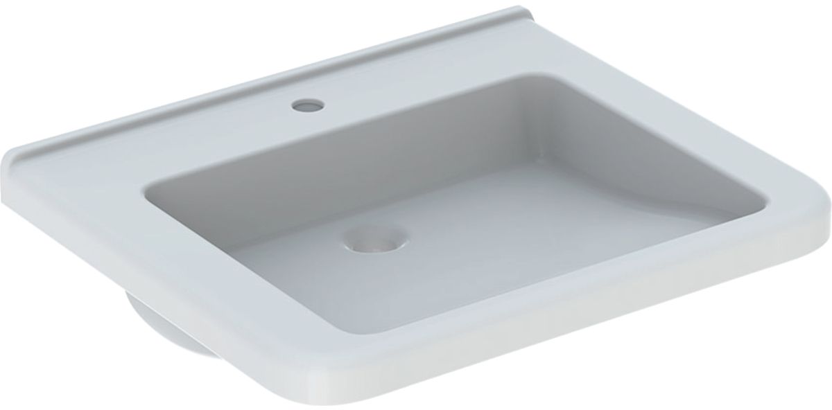 Geberit Selnova Comfort Square lavabo 65x55 cm rectangulaire classique pour les handicapés blanc 500.789.01.7