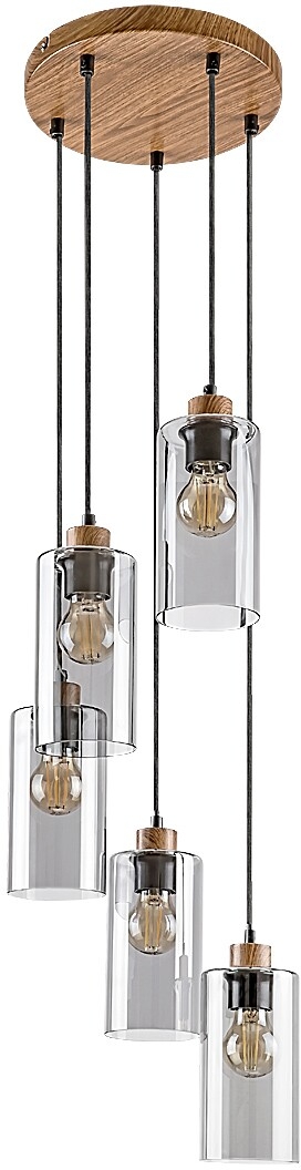Rabalux Tanno lampe suspendue 5x25 W transparent-bois 72125