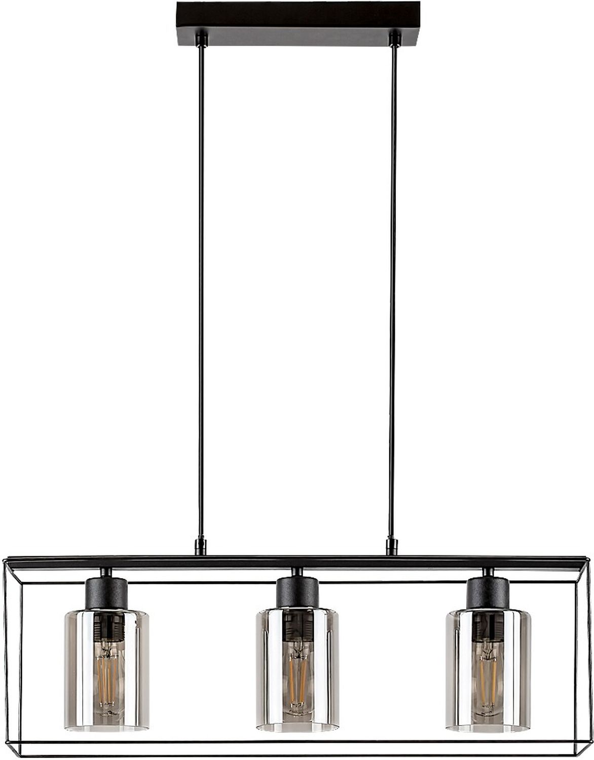 Rabalux Chadwick lampe suspendue 3x25 W noir-fumé 72033