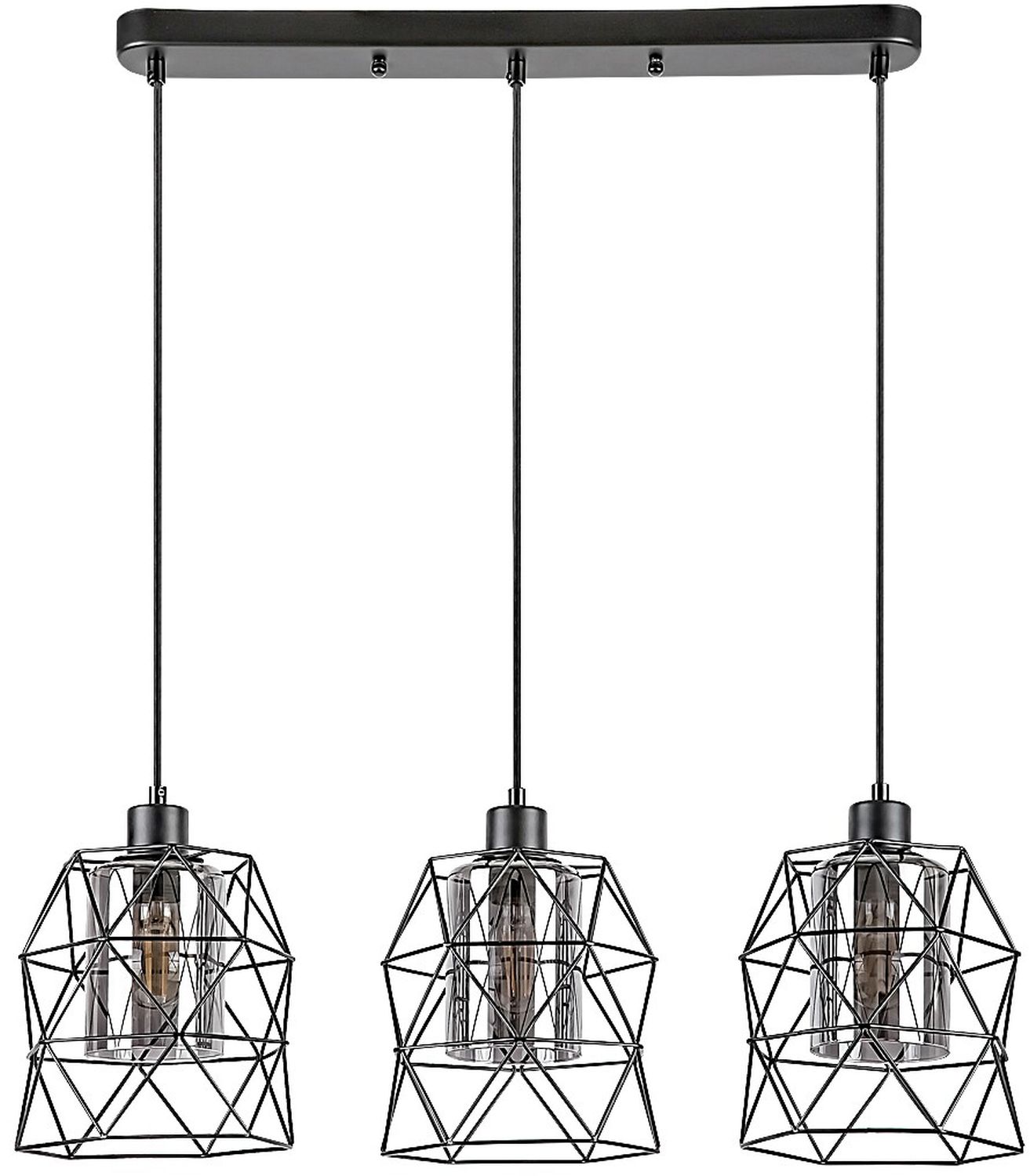 Rabalux Emrys lampe suspendue 3x40 W noir-fumé 72113