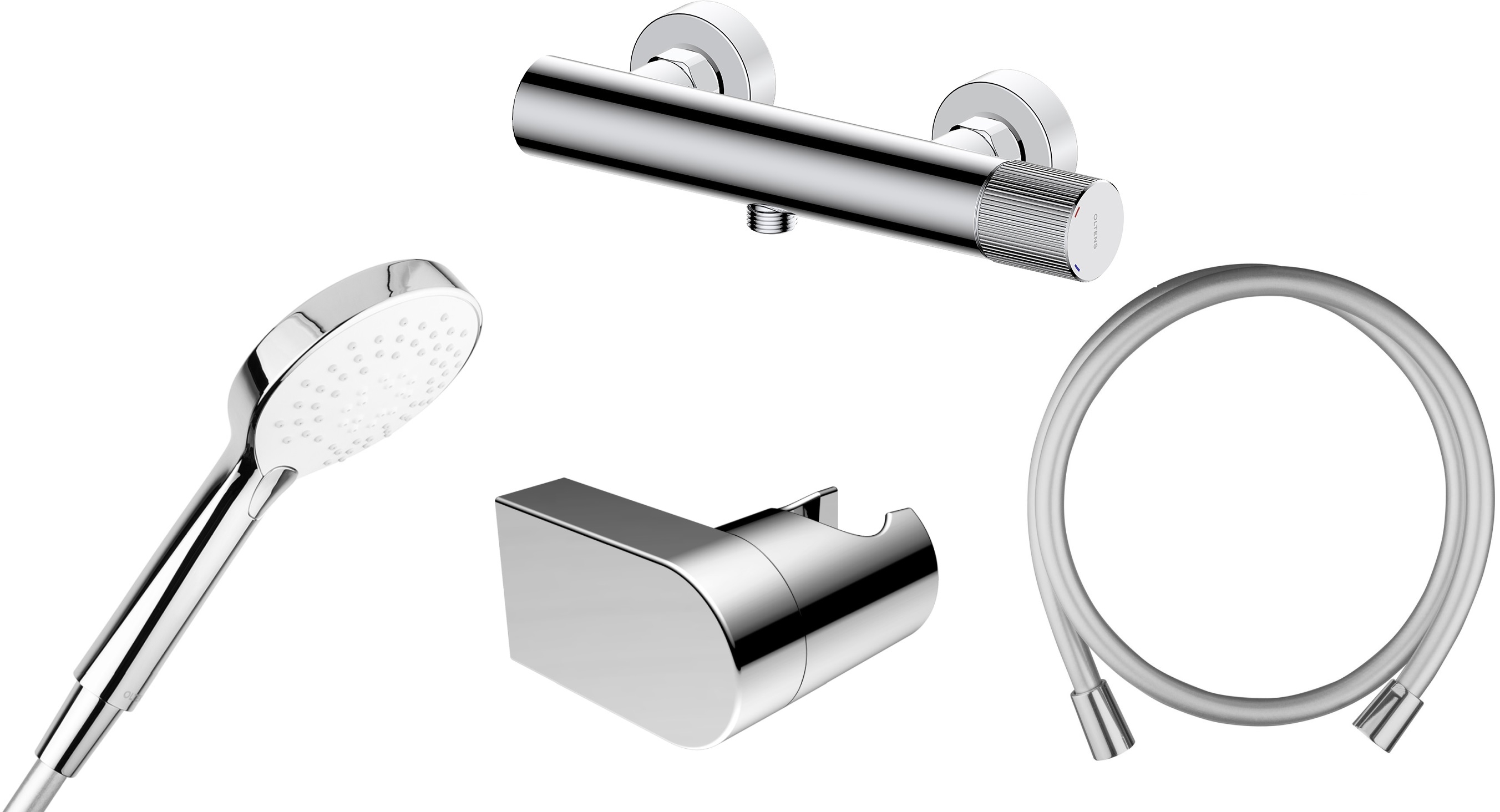 Set mitigeur de douche Oltens Hamnes 33005100, pommeau de douche Oltens Driva EasyClick 37101110, 37200100, 37402100