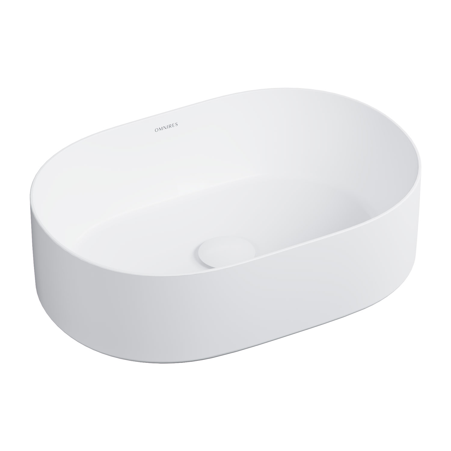 Omnires Mesa lavabo 46x31 cm ovale à poser blanc MESA460BM