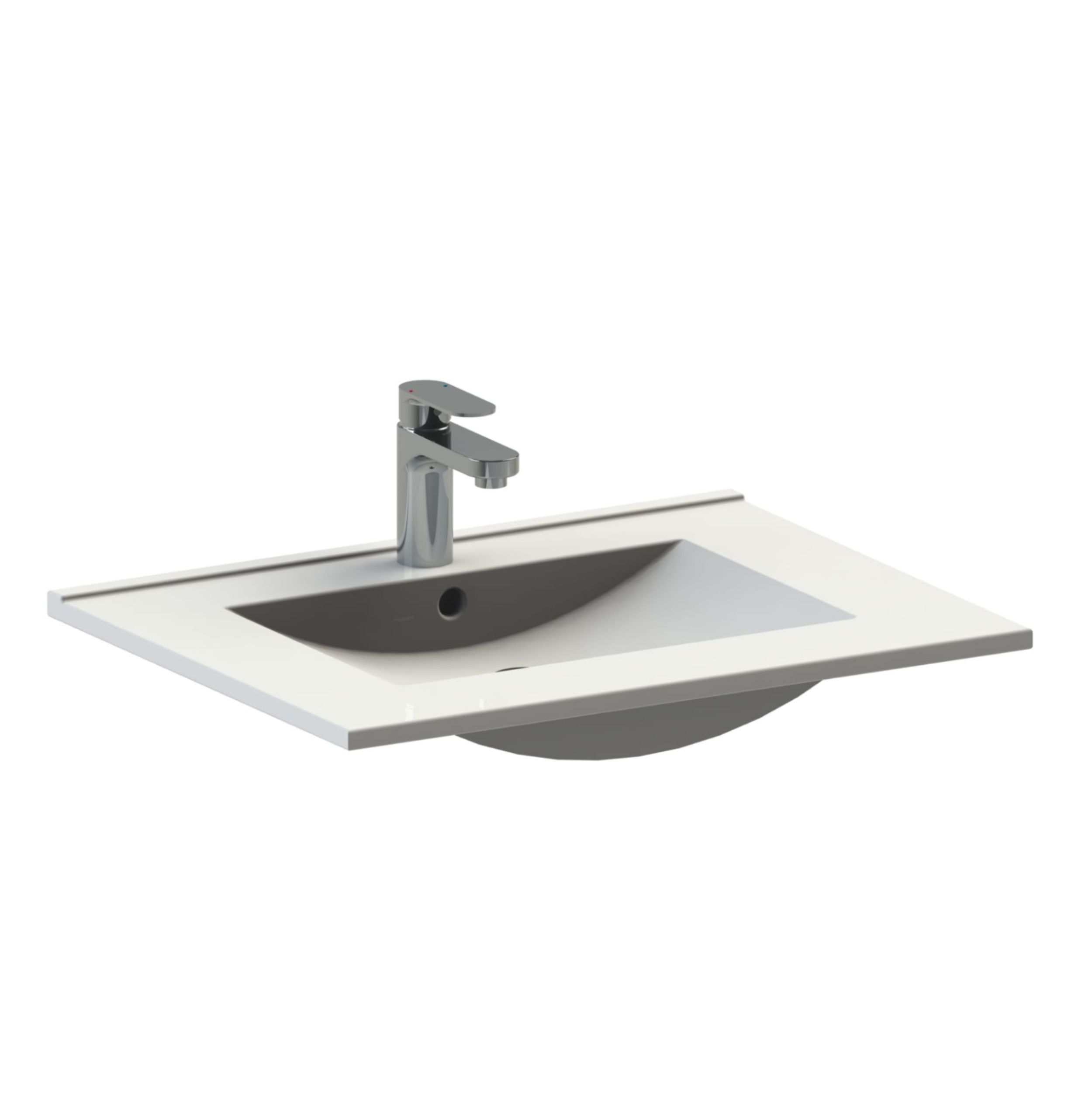 Strama Vigo lavabo 61x47 cm rectangulaire de meuble blanc 99.01.060