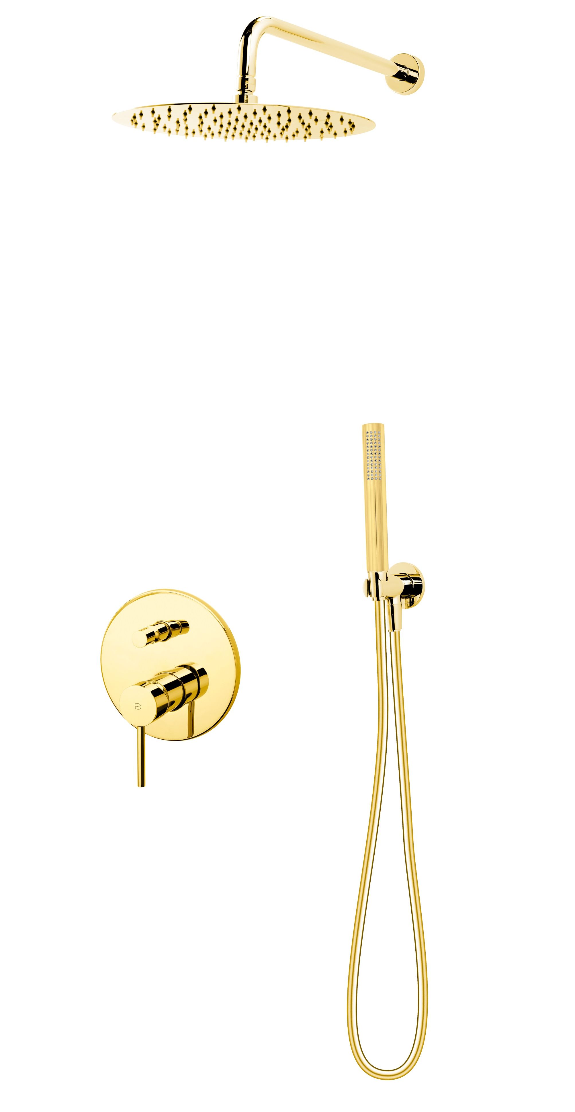 FDesign Flusso ensemble de douche encastré oui doré FD1-FLS-7PSET1-55