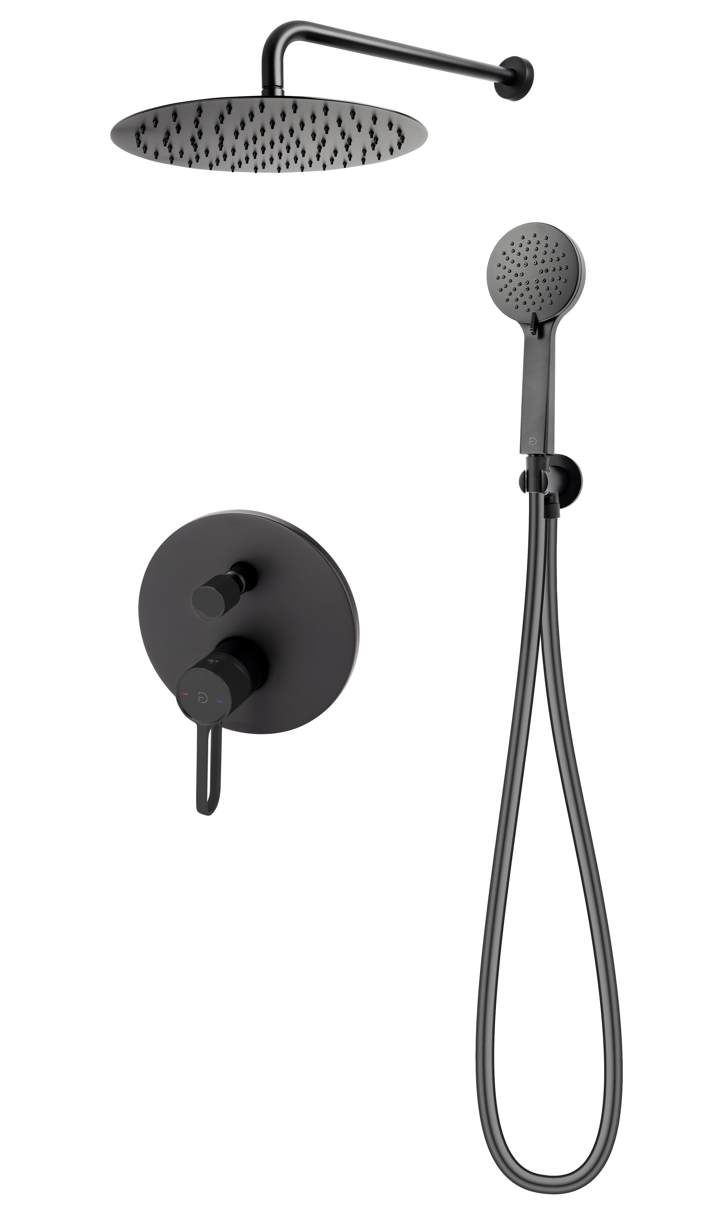 FDesign Zaffiro ensemble de douche encastré oui noir FD1-ZFR-7PSET1-22