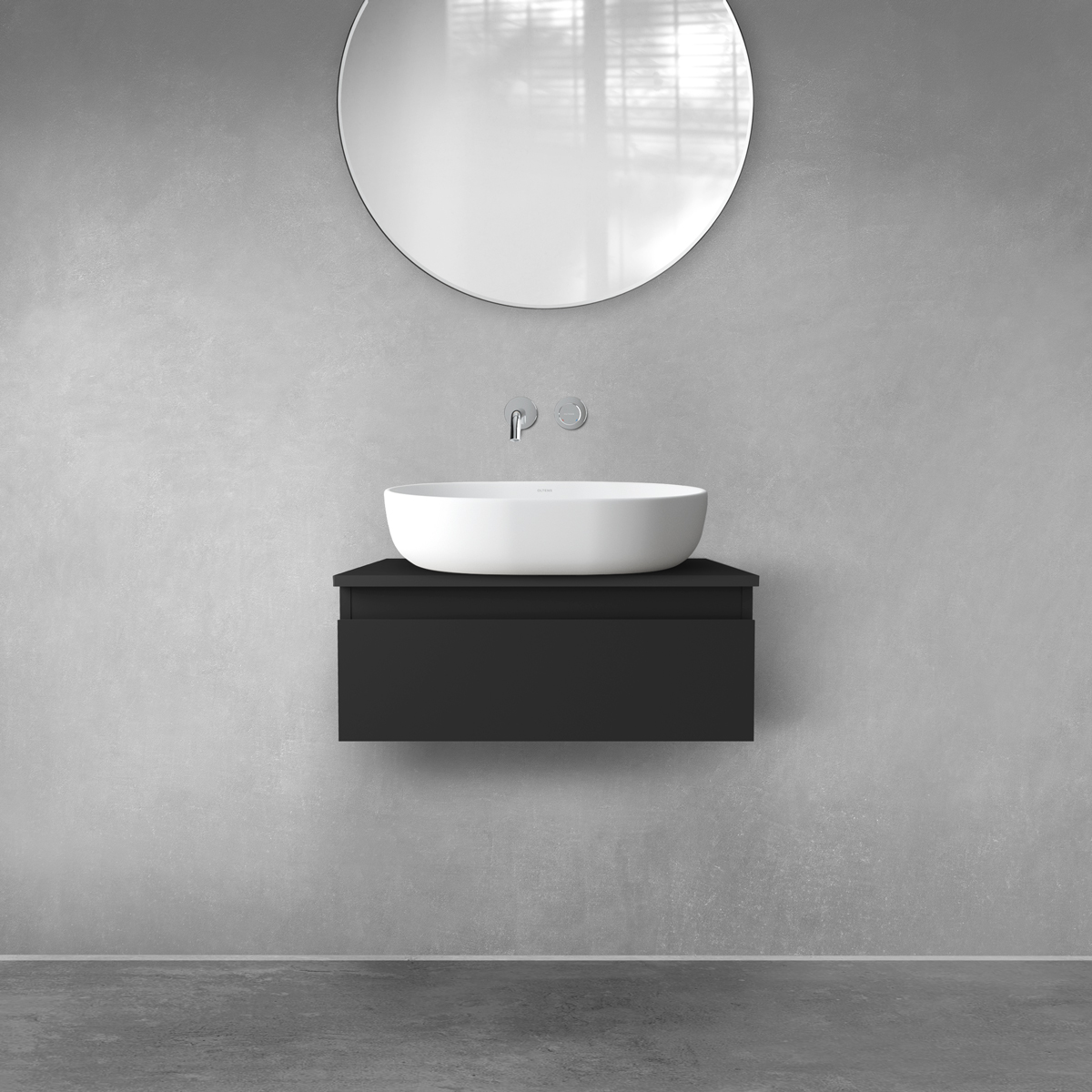 Set armoire Oltens Vernal 60009300, plan de travail suspendu Oltens Vernal 63004300