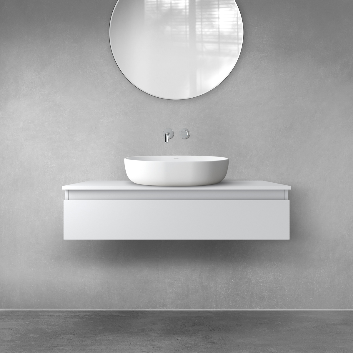 Set armoire Oltens Vernal 60011700, plan de travail suspendu Oltens Vernal 63006700