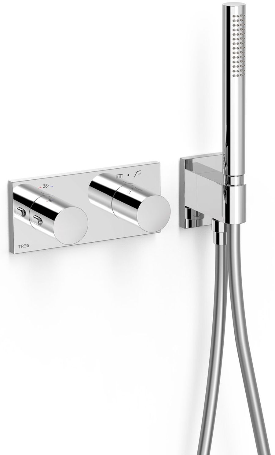 Tres B-System mitigeur bain-douche encastrée avec thermostat chrome 30735201