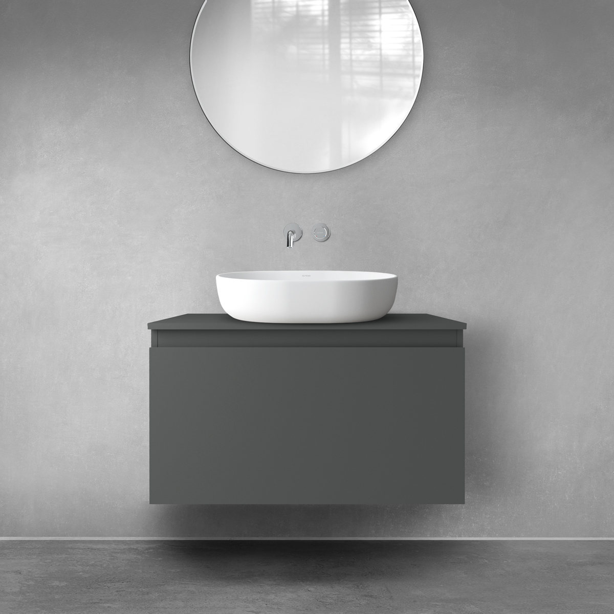 Set armoire Oltens Vernal 60014400, plan de travail suspendu Oltens Vernal 63005400