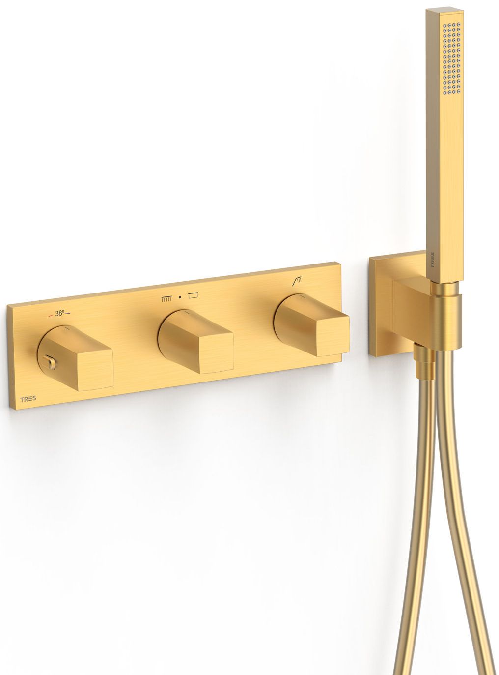 Tres B-System mitigeur bain-douche encastrée avec thermostat doré 30725301OM