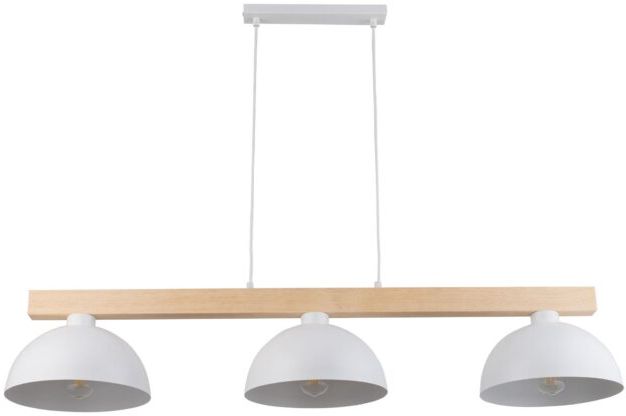 TK Lighting Oslo lampe suspendue 3x15 W blanc-bois 4712
