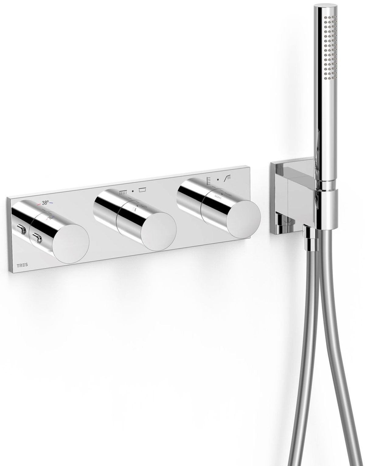 Tres B-System mitigeur bain-douche encastrée avec thermostat chrome 30735401