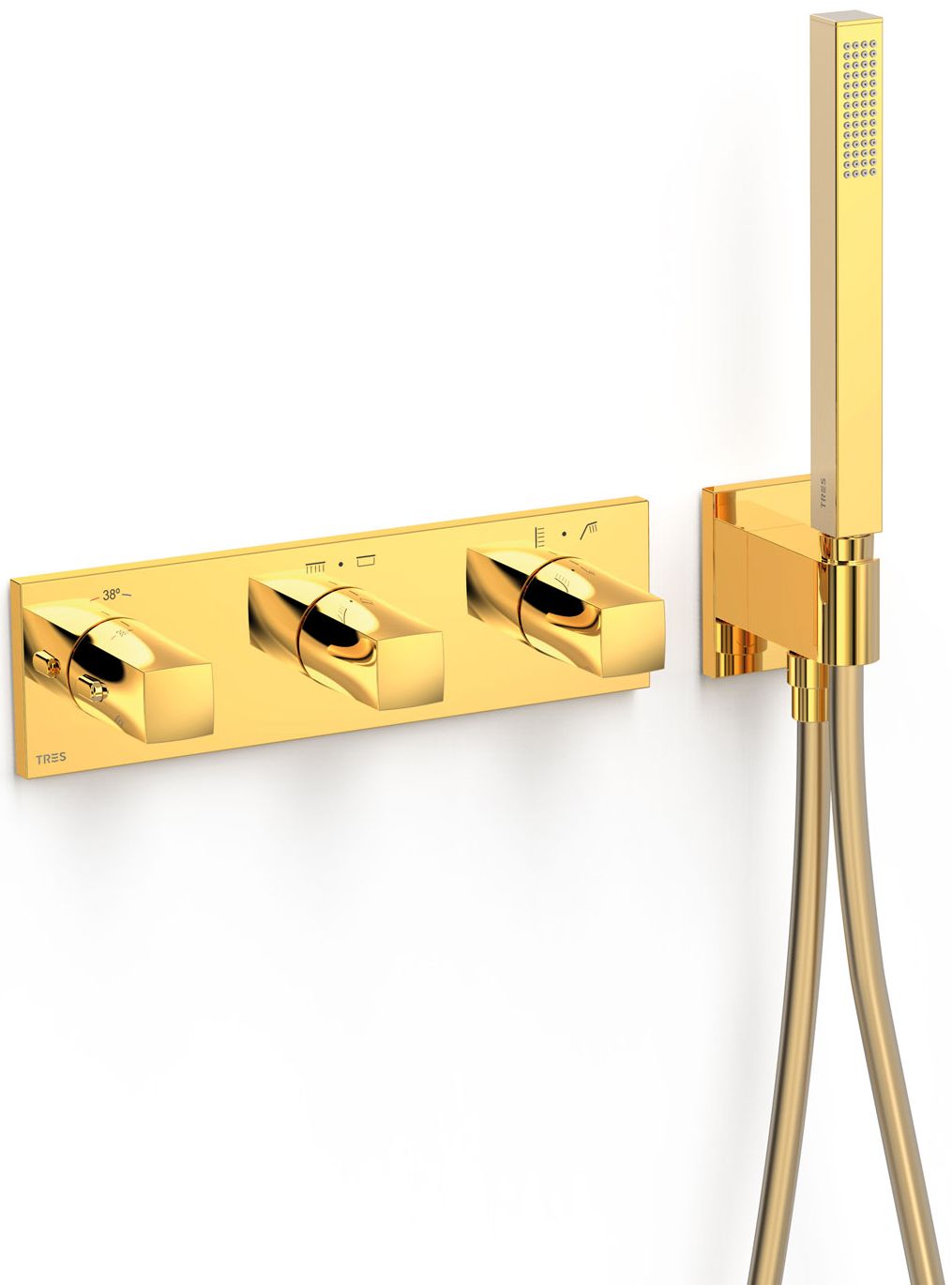 Tres B-System mitigeur bain-douche encastrée oui doré 30725401OR
