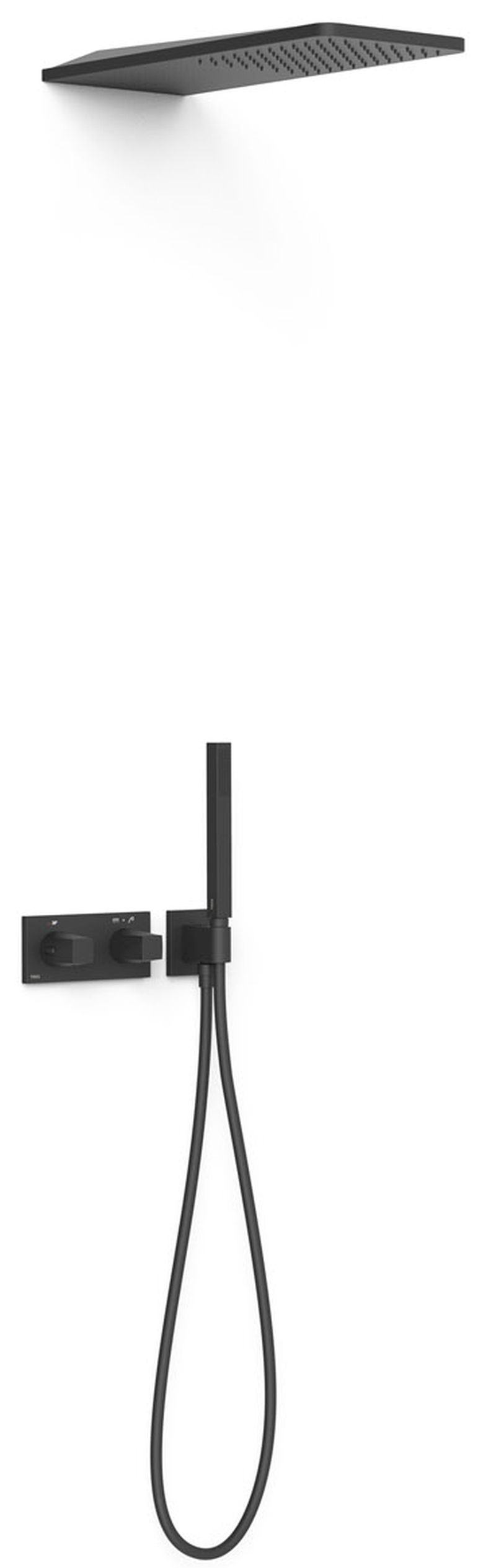 Tres B-System ensemble de douche encastré avec thermostat oui noir 30725205NM