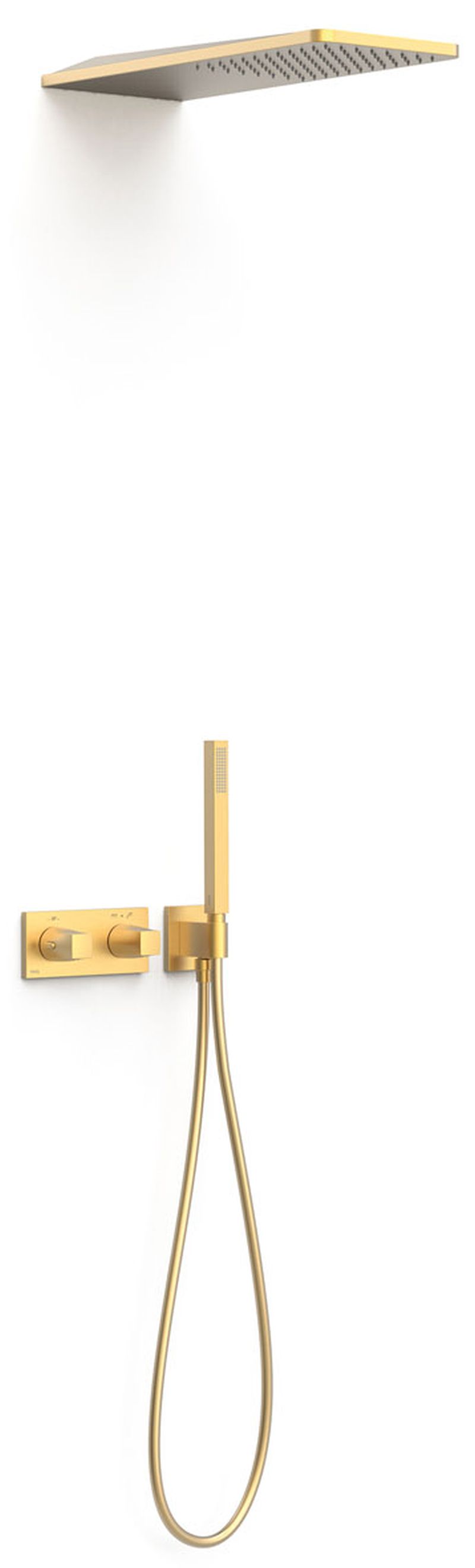 Tres B-System ensemble de douche encastré avec thermostat oui doré 30725205OM