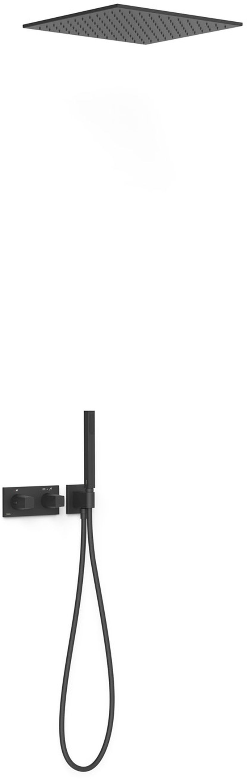 Tres B-System ensemble de douche encastré avec thermostat oui noir 30725206NM