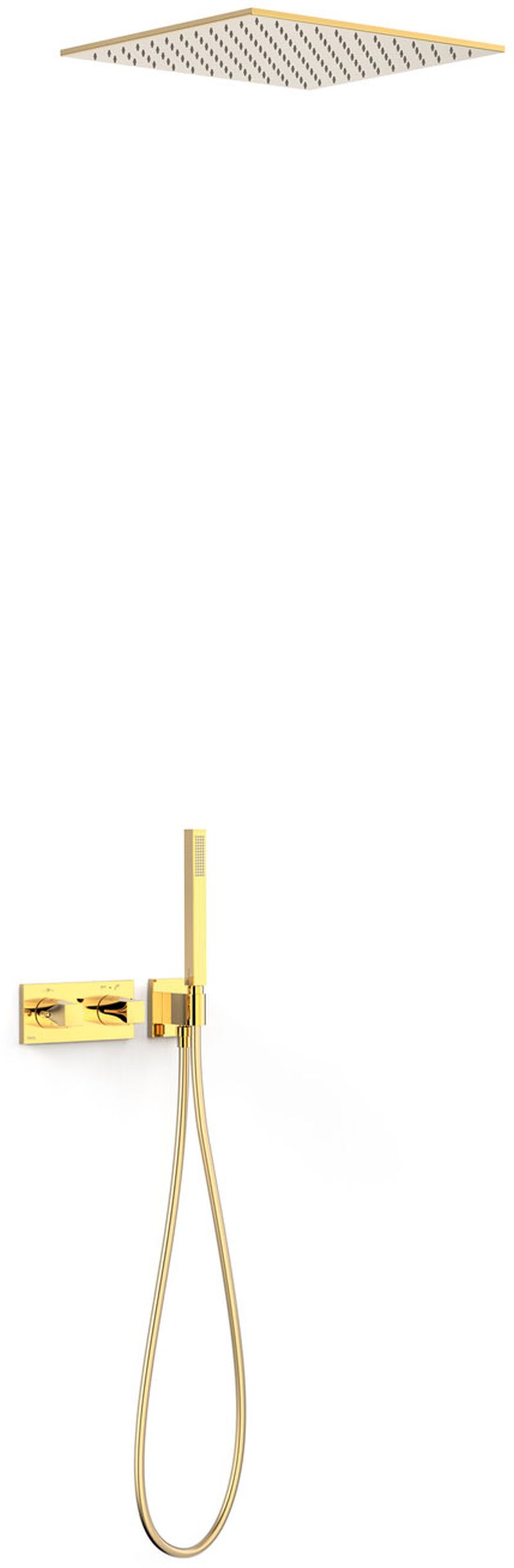 Tres B-System ensemble de douche encastré avec thermostat oui doré 30725206OR