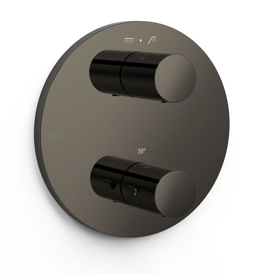 Tres Therm-Box mitigeur bain-douche encastrée avec thermostat noir 26225001KM