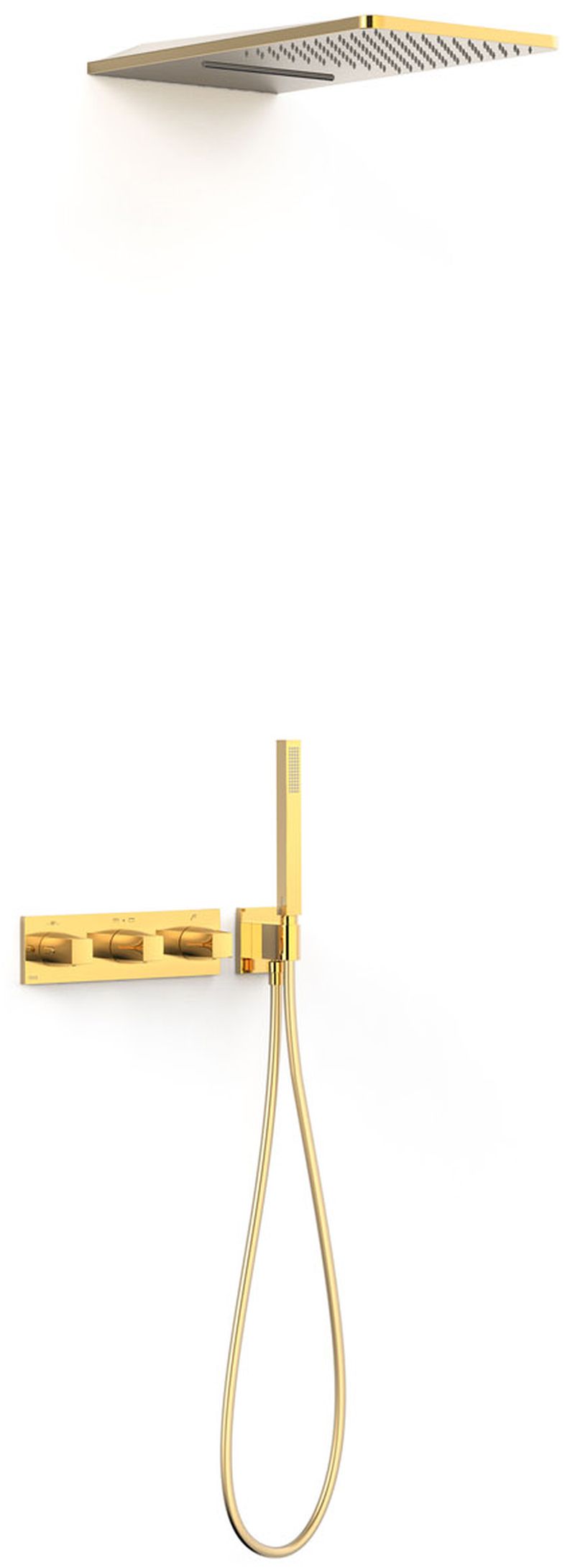 Tres B-System ensemble de douche encastré avec thermostat oui doré 30725305OR