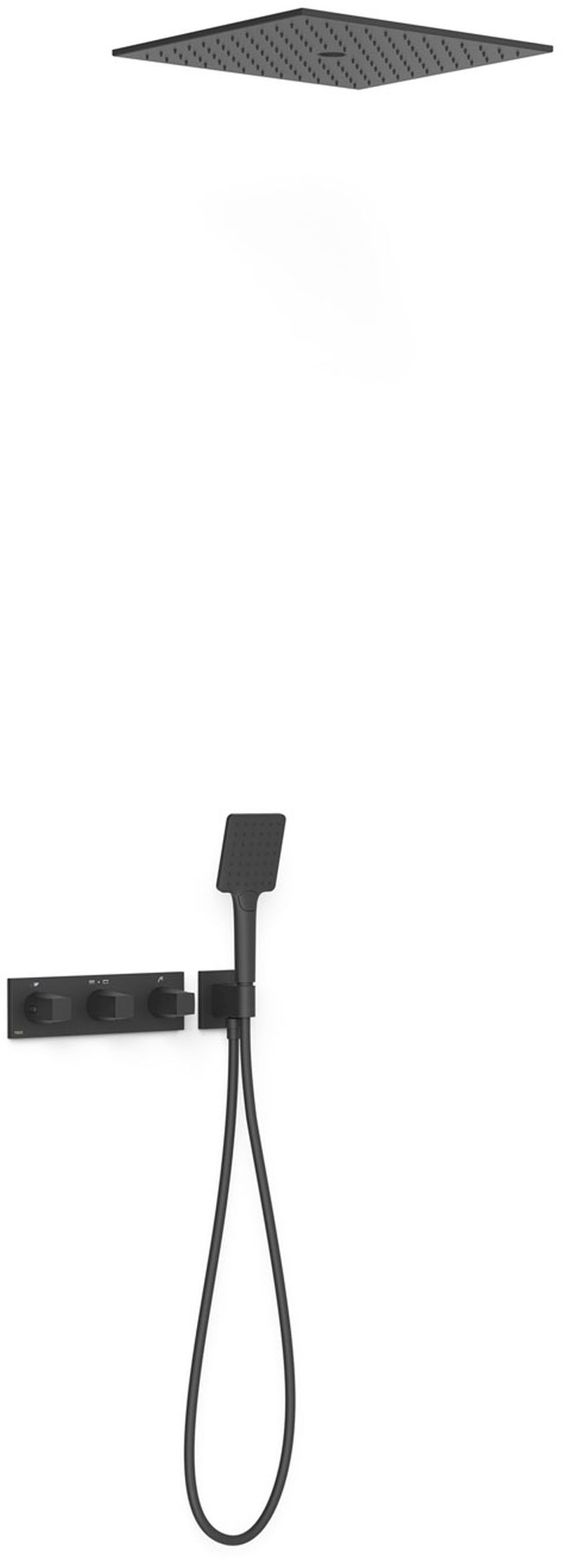 Tres B-System ensemble de douche encastré avec thermostat oui noir 30725306NM