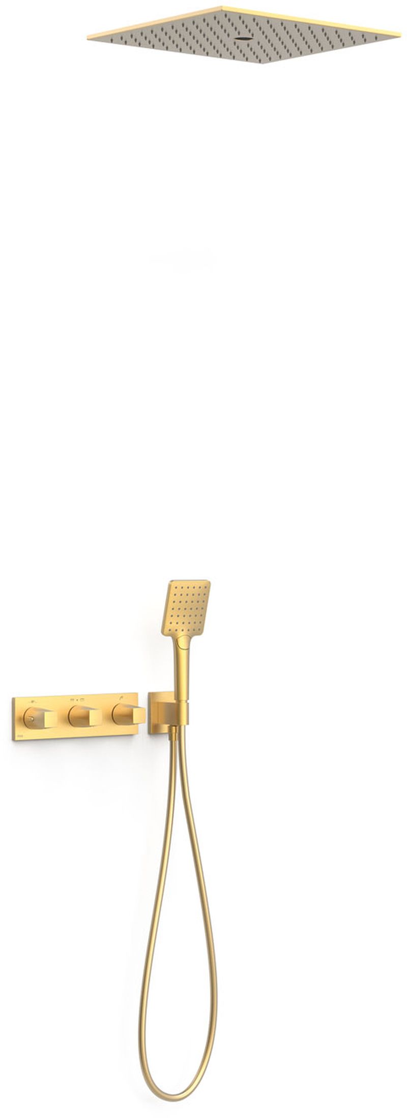 Tres B-System ensemble de douche encastré avec thermostat oui doré 30725306OM