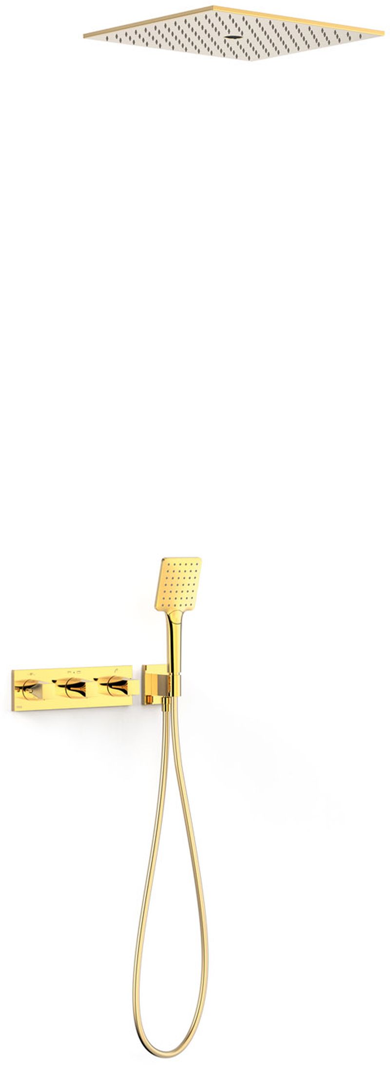 Tres B-System ensemble de douche encastré avec thermostat oui doré 30725306OR