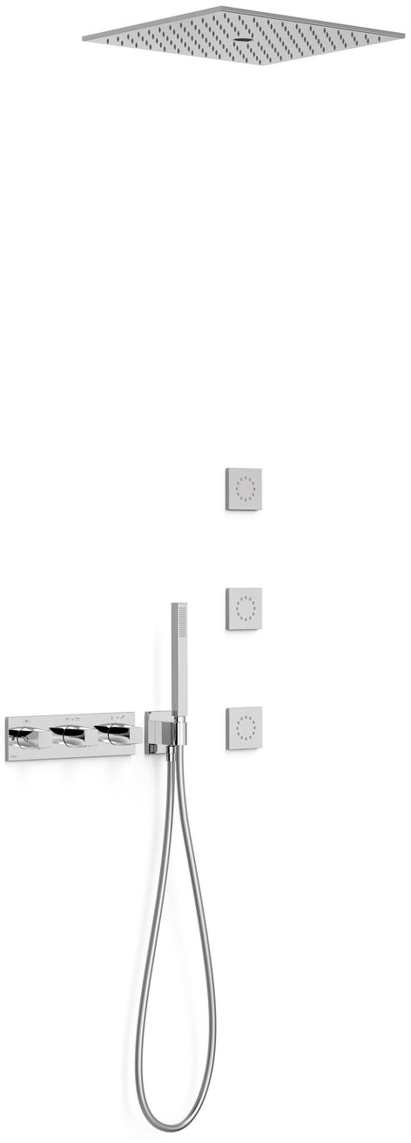 Tres B-System ensemble de douche encastré avec thermostat oui chrome 30725406