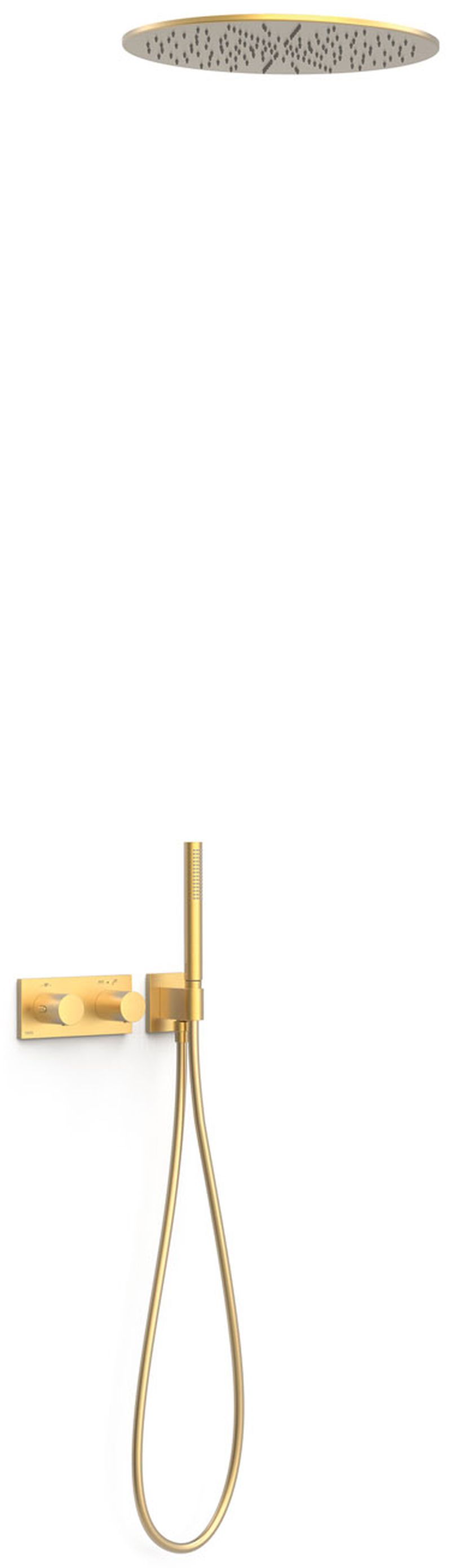 Tres B-System ensemble de douche encastré avec thermostat oui doré 30735206OM