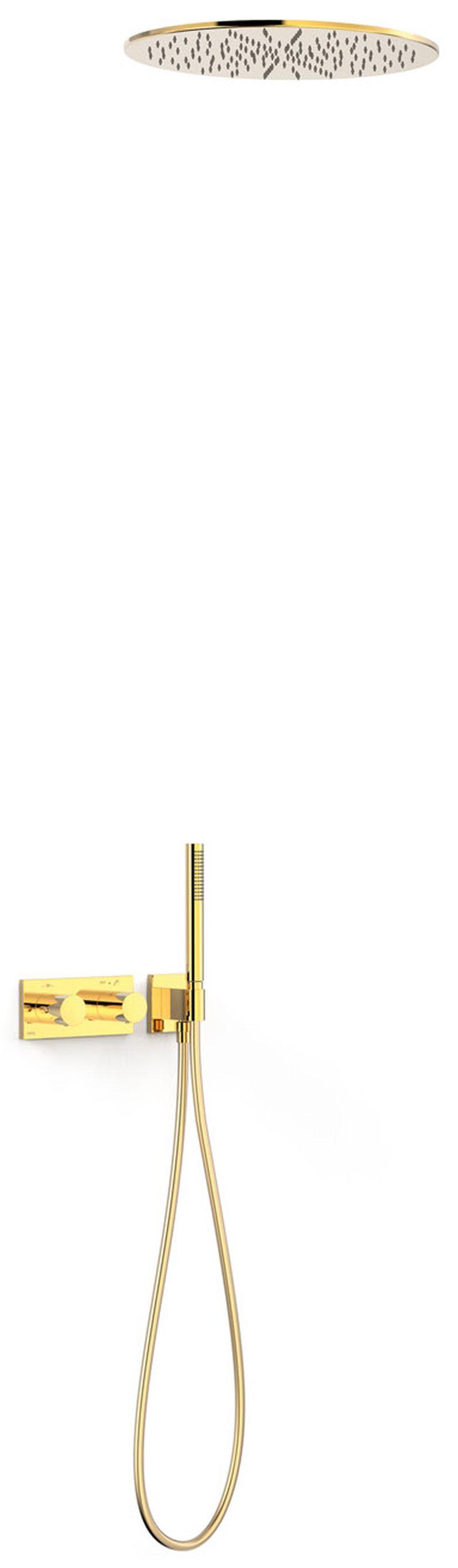 Tres B-System ensemble de douche encastré avec thermostat oui doré 30735206OR