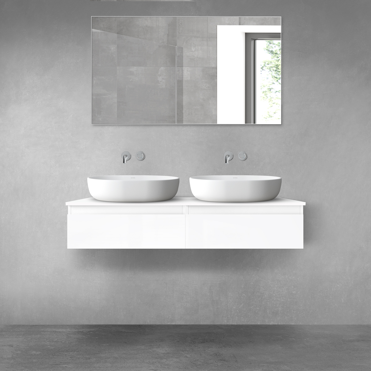 Set armoire Oltens Vernal 60009000, plan de travail suspendu Oltens Vernal 63007000