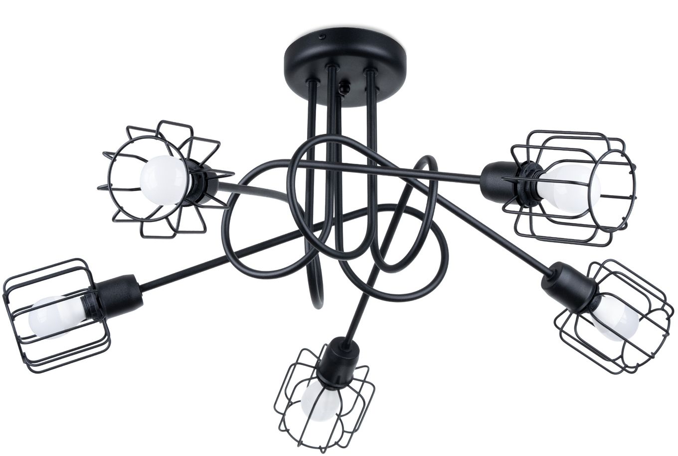 Sollux Lighting Beluci plafonnier 5x12 W noir SL.1119