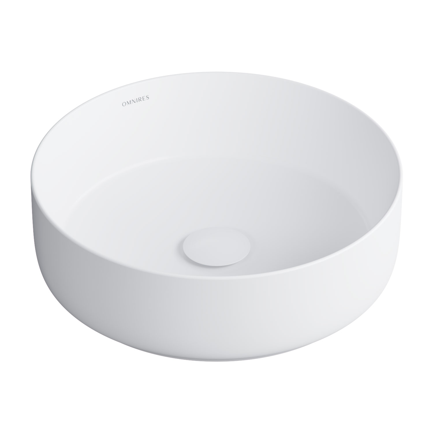 Omnires Tulsa lavabo 36x36 cm ronde à poser blanc TULSA355BM