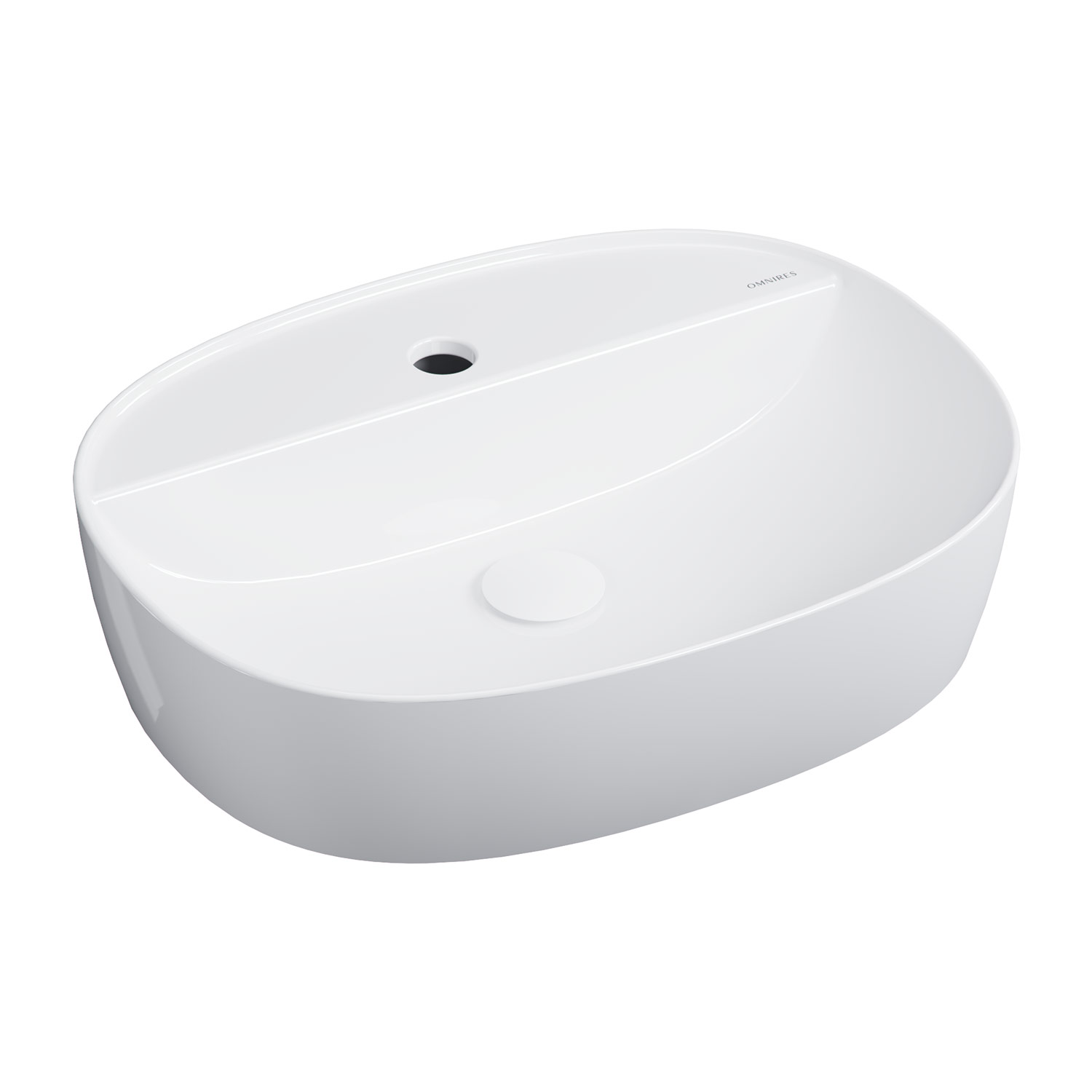 Omnires Atlanta lavabo 51x39 cm ovale à poser blanc ATLANTA505BP