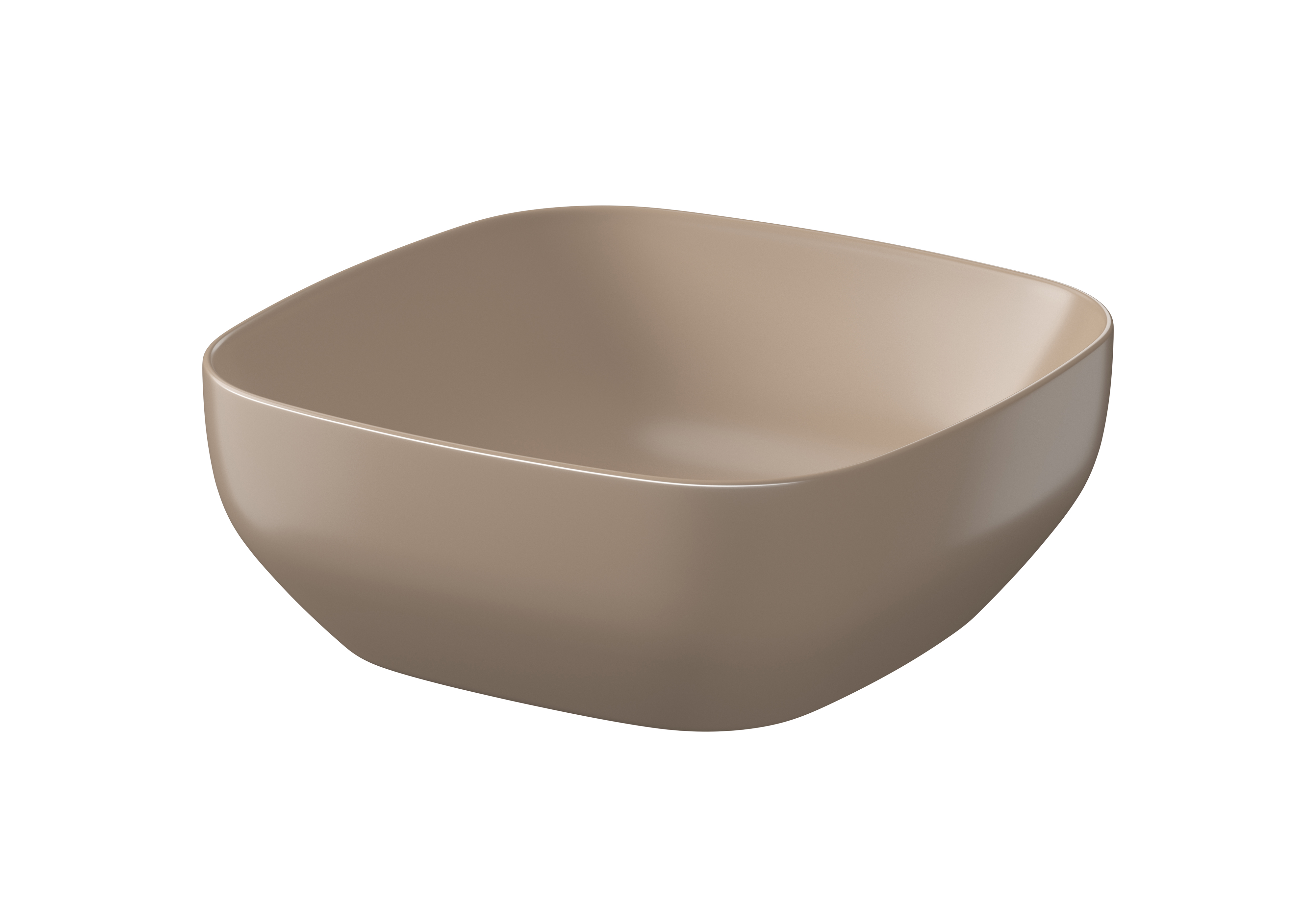 Cersanit Larga lavabo 38x38 cm carrée à poser marron/beige K677-058
