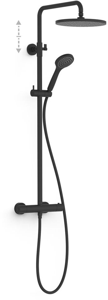 Tres Base ensemble de douche mural avec thermostat oui noir 21639502NM