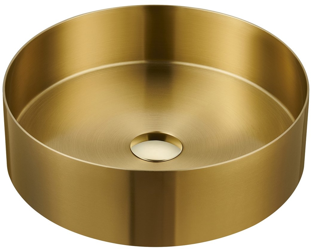 Sapho lavabo 38x38 cm ronde à poser doré AU201