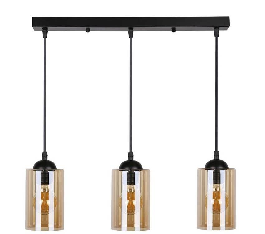 Candellux Bistro lampe suspendue 3x40 W noir-ambre 33-00545