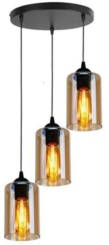 Candellux Bistro lampe suspendue 3x40 W noir-ambre 33-00576