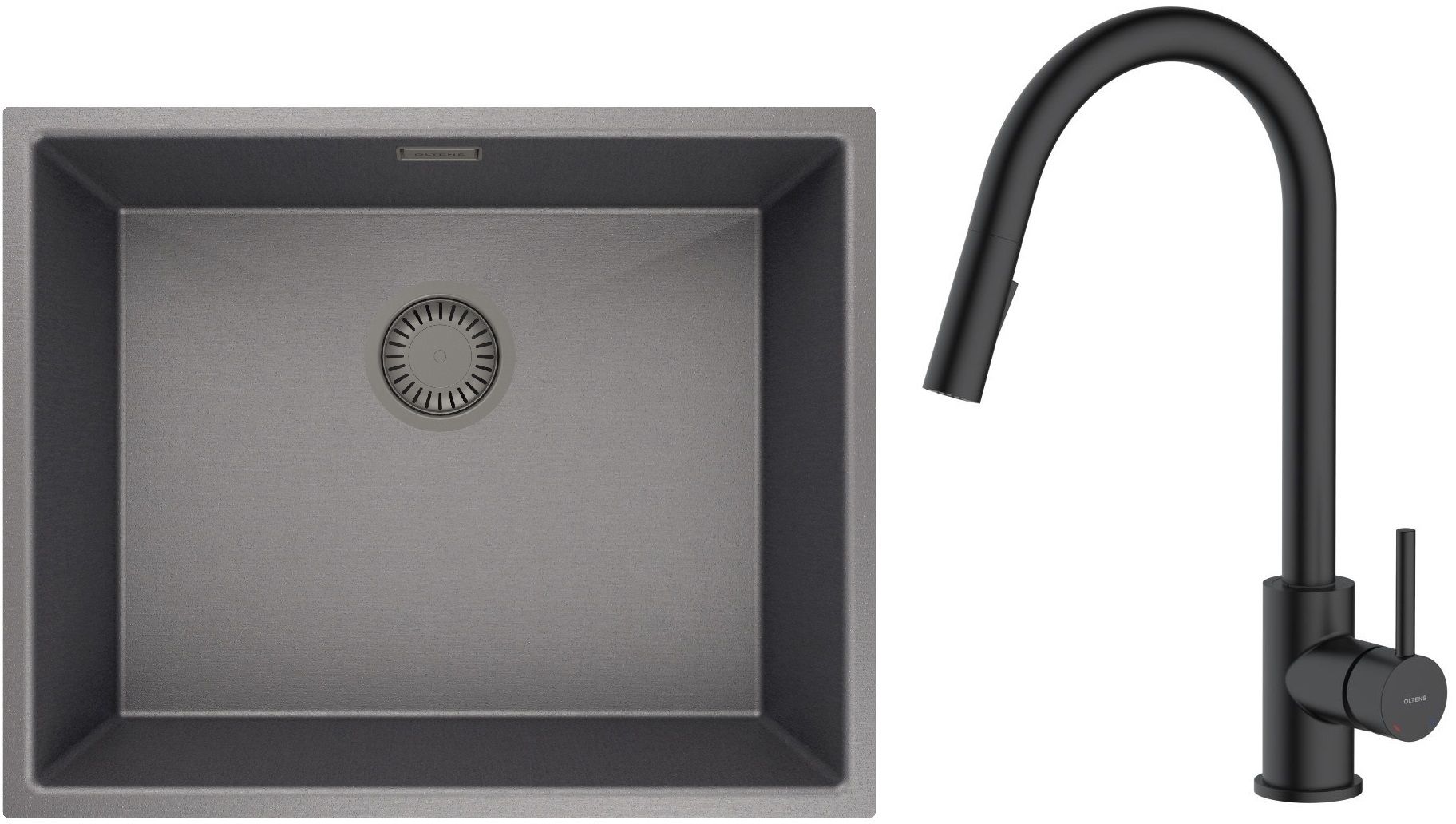 Set évier en acier inoxydable Oltens Stalvask 71101300, mitigeur de cuisine Oltens Litla 35204300