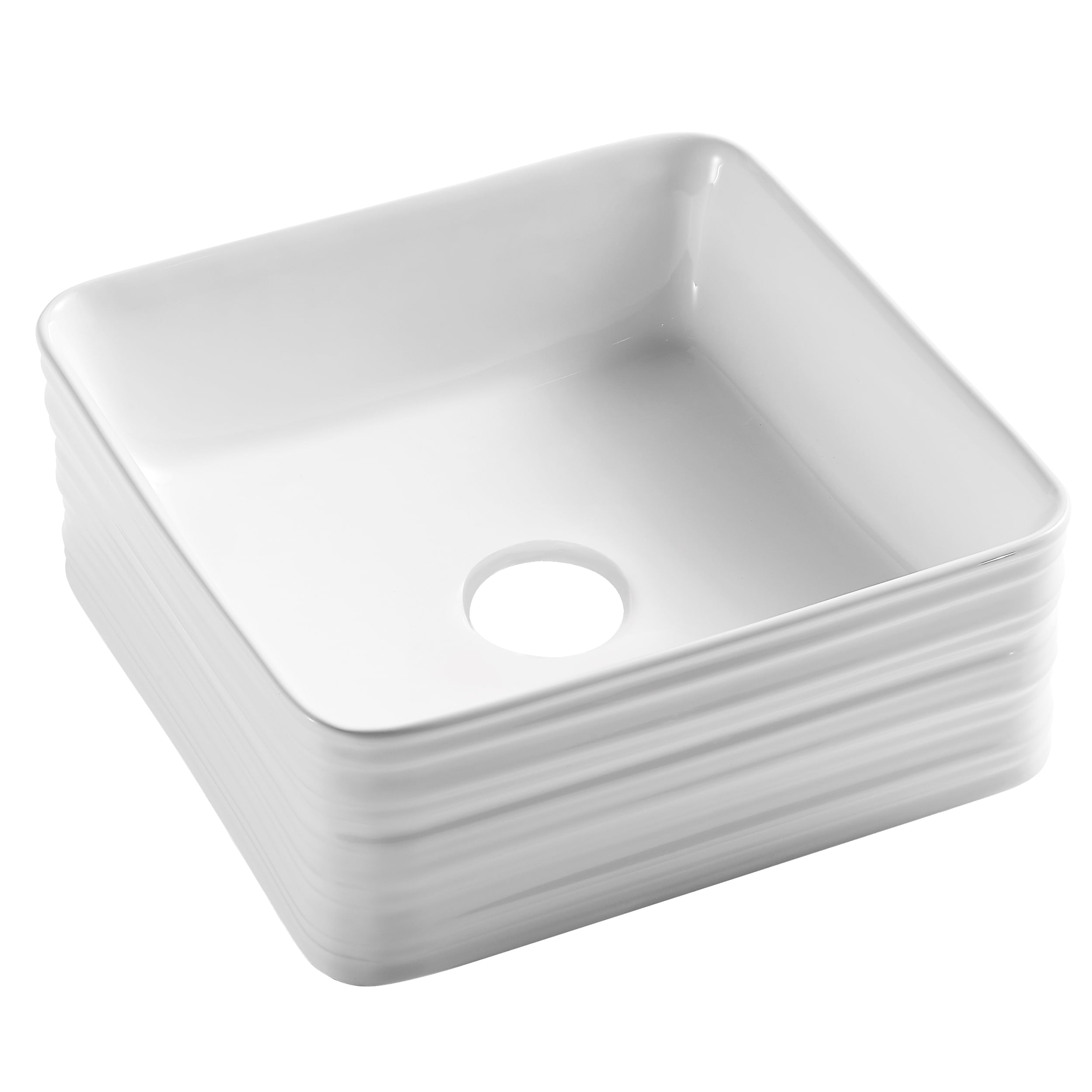 Invena Akte lavabo 38x38 cm carrée à poser blanc CE-54-K01