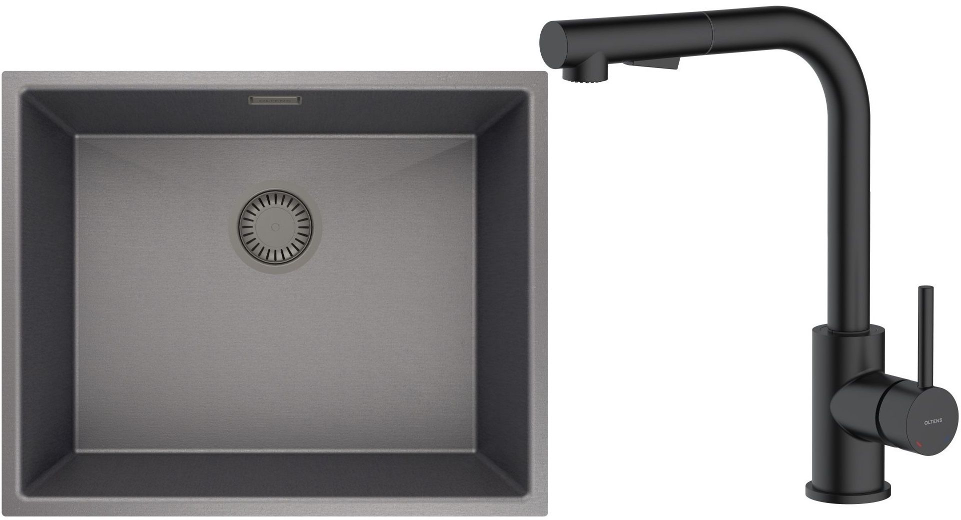 Set évier en acier inoxydable Oltens Stalvask 71101300, mitigeur de cuisine Oltens Myvat 35205300