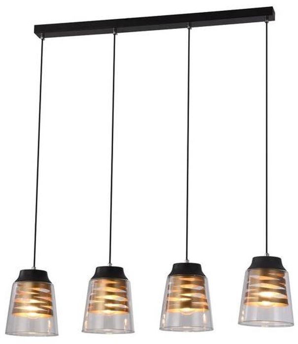 Candellux Fresno lampe suspendue 4x40 W noir-transparent-doré 34-78124