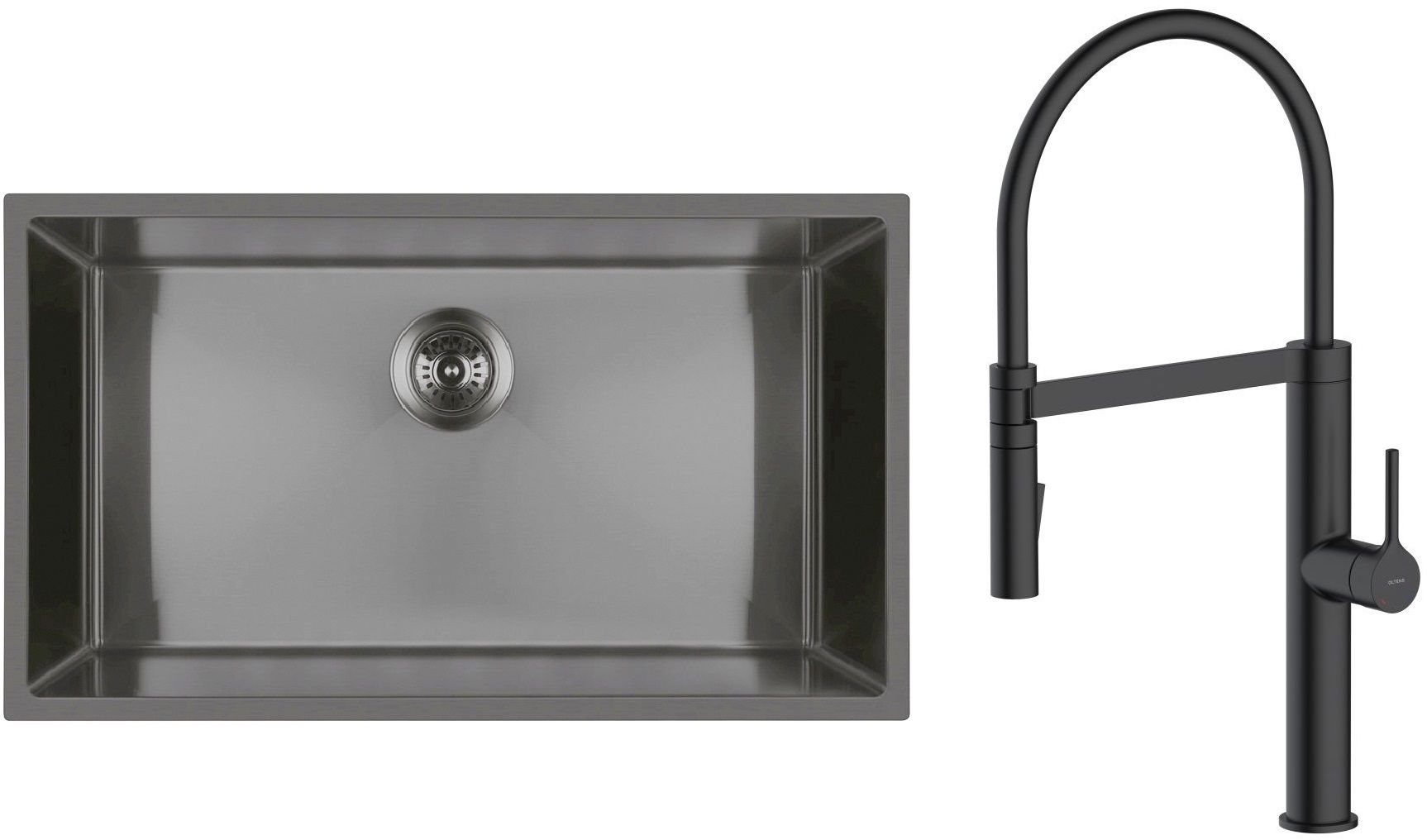 Set évier en acier inoxydable Oltens Stalvask 71102300, mitigeur de cuisine Oltens Borga 35207300