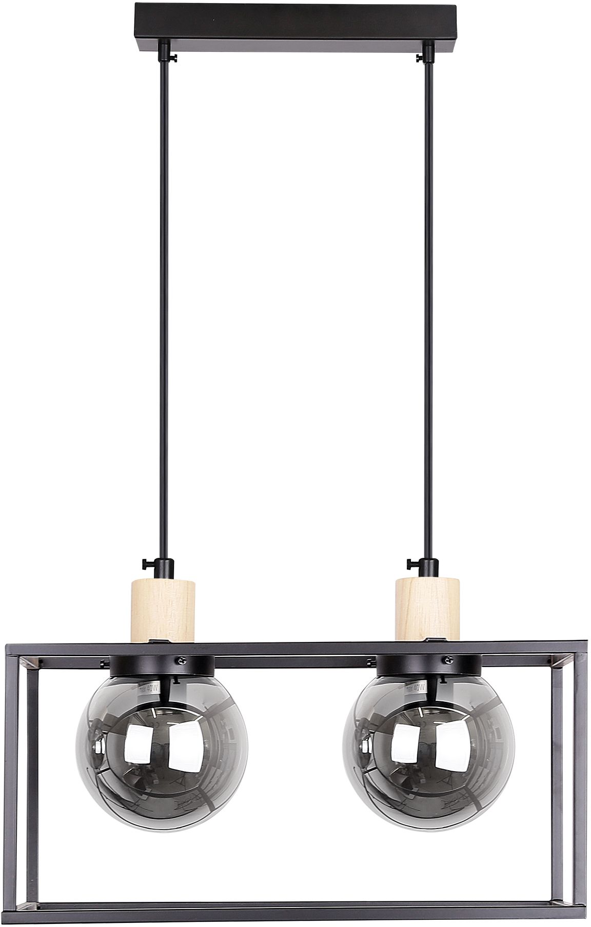 Candellux Retro lampe suspendue 2x40 W noir-fumé 32-00750