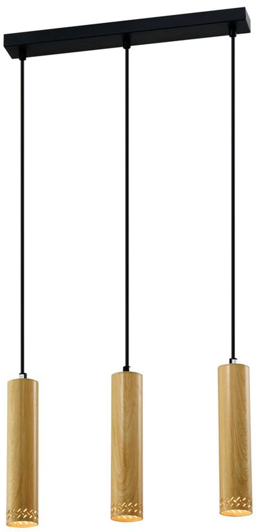 Candellux Tubo lampe suspendue 3x25 W noir-bois 33-79138