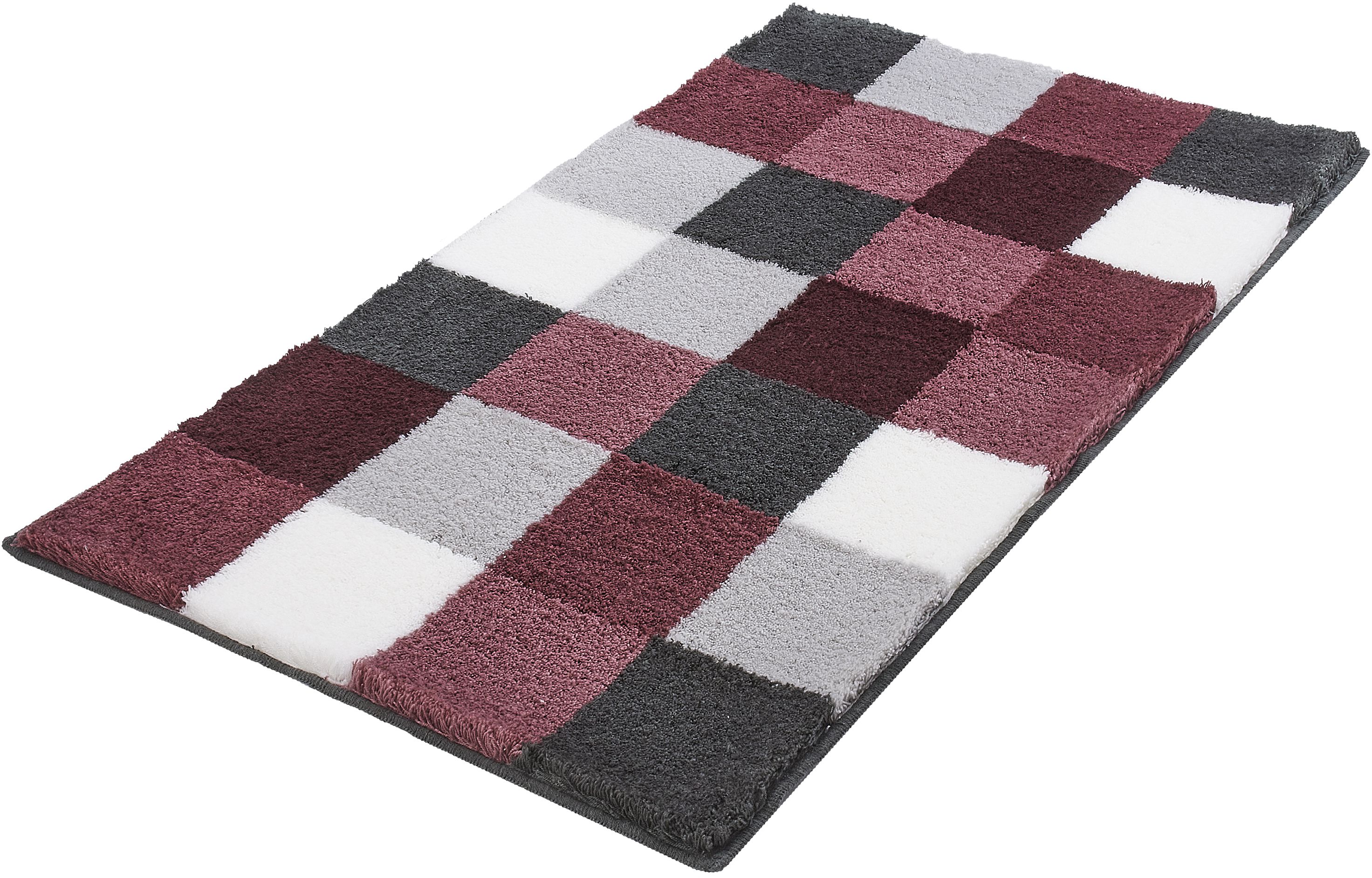 Kleine Wolke Caro tapis de bain 105x60 cm rectangulaire blanc-gris-noir-mélange de couleurs 5426407382