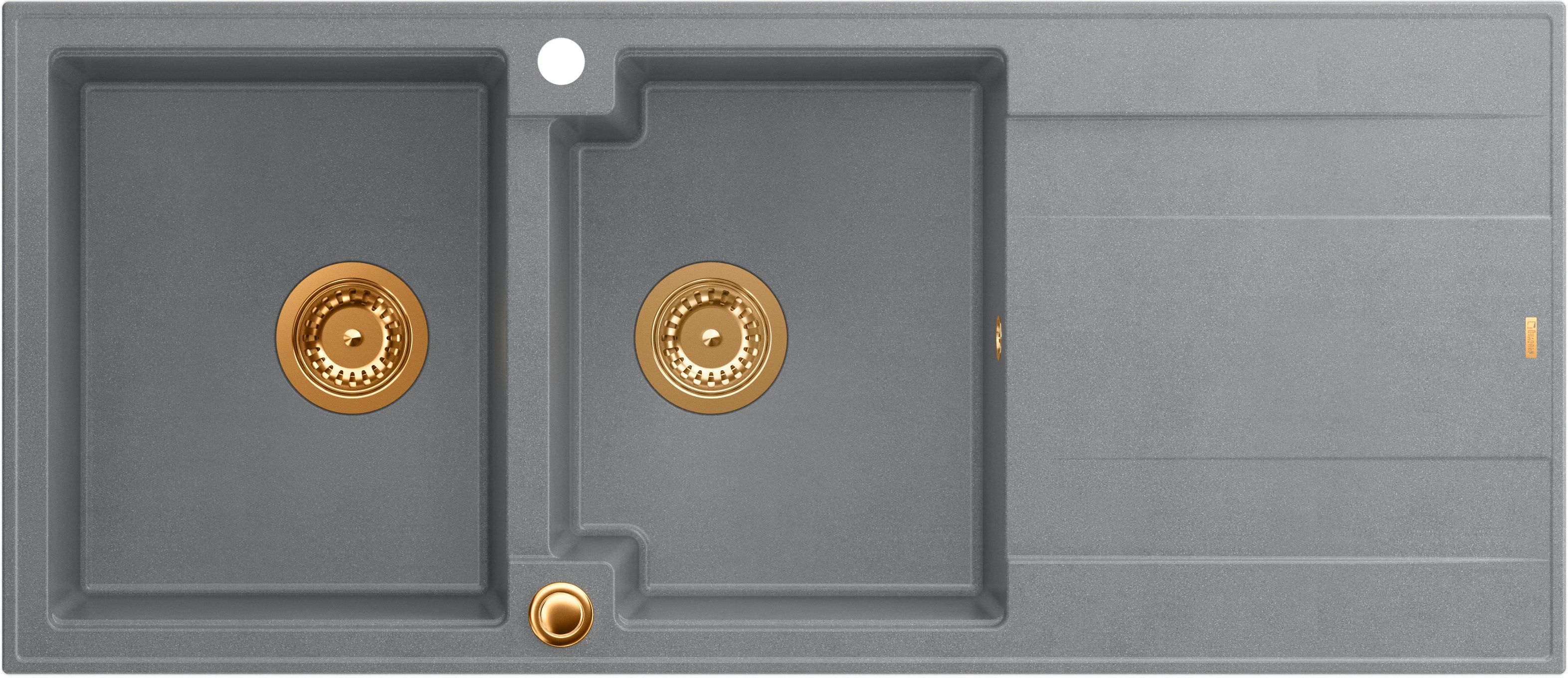 Quadron Evan évier graniteq 116x50 cm gris/graphite/onyx HQE11650U5_PVDC1_P2O