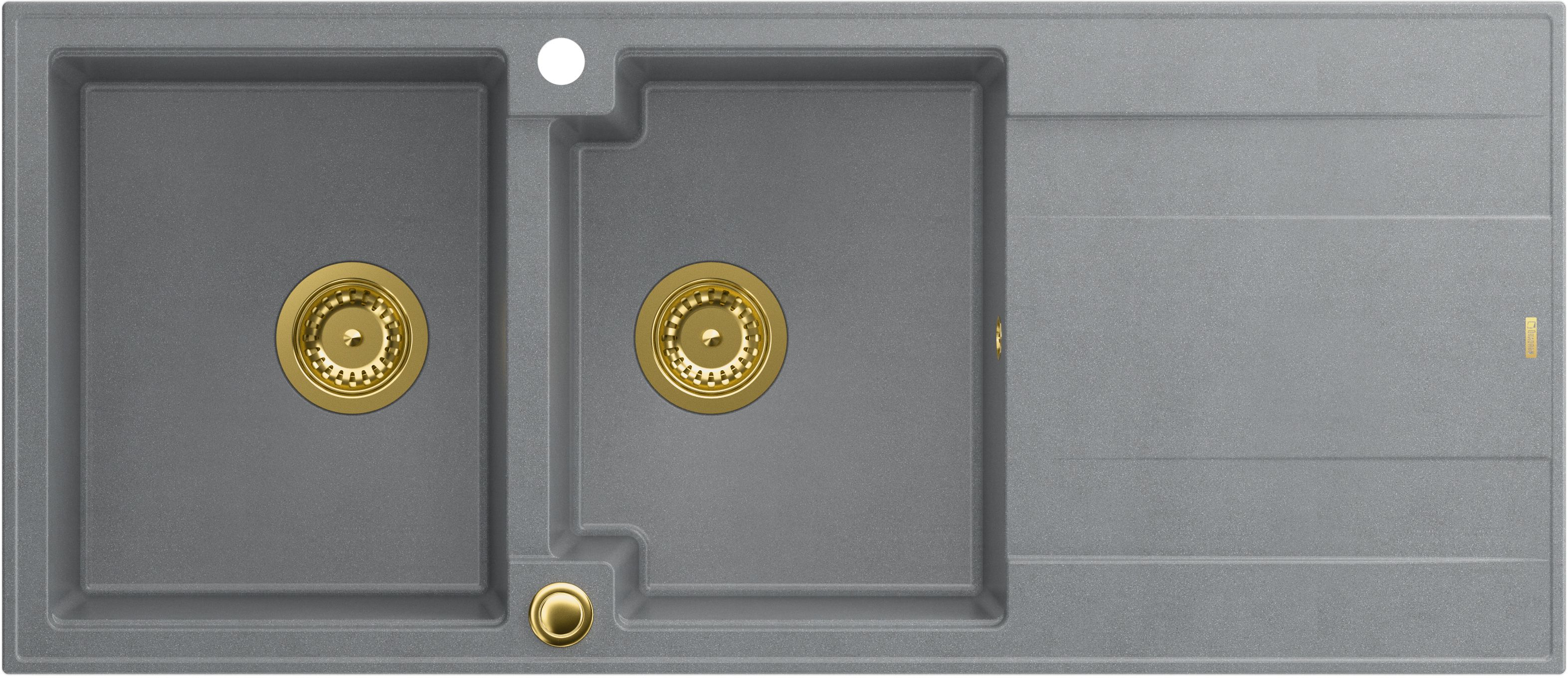Quadron Evan évier graniteq 116x50 cm gris/graphite/onyx HQE11650U5_PVDG1_P2O